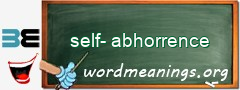 WordMeaning blackboard for self-abhorrence